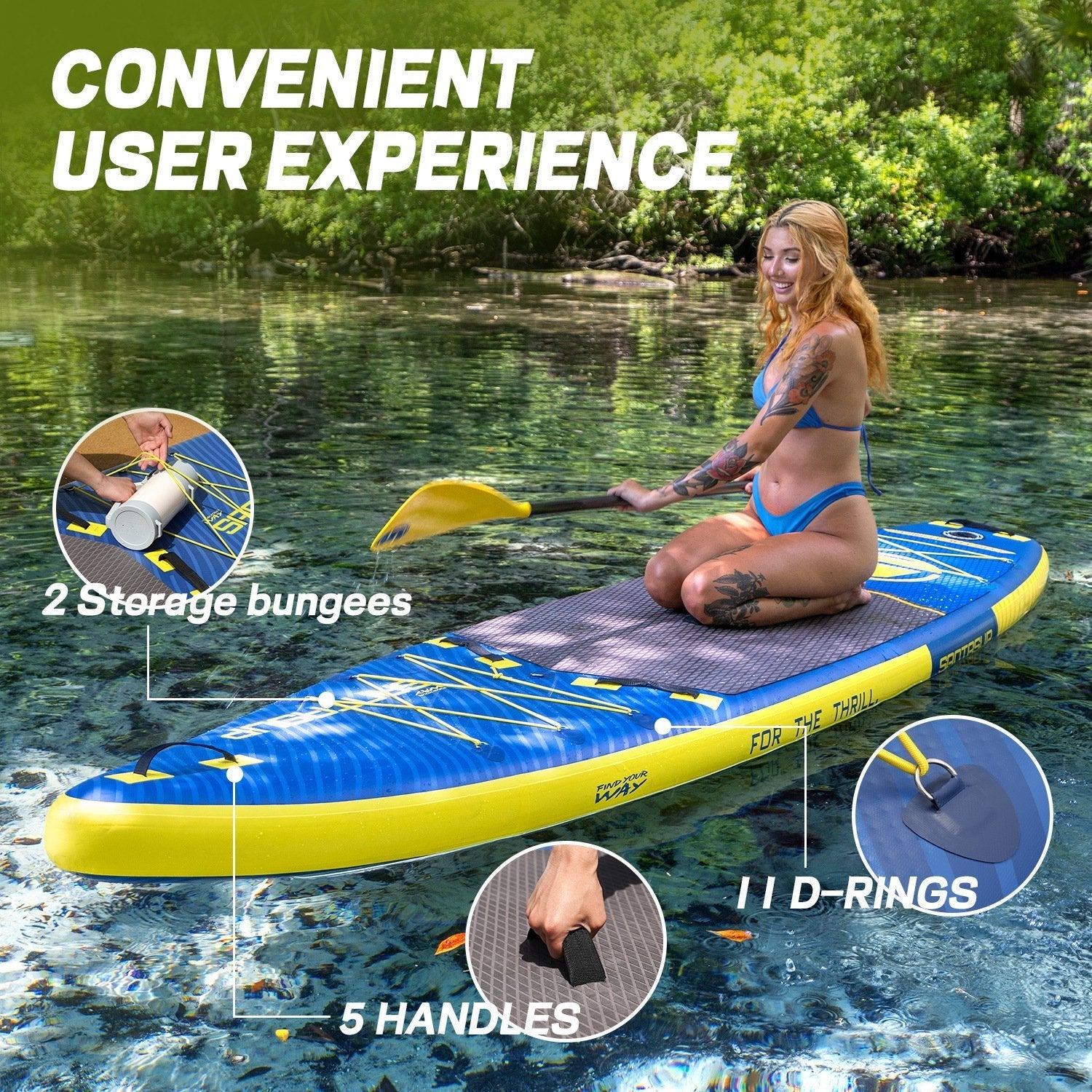 11ft Inflatable Stand Up Paddle Board Complete with High-Quality SUP Accessories