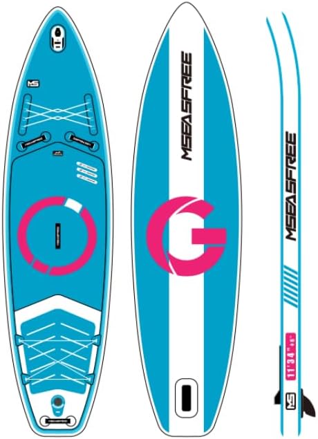 11ft Premium Inflatable Stand Up Paddle Board, yellow Yoga Board with Durable SUP Accessories&Carry Bag Waterproof Bag, Leash | Wide Stance, Surf Control, Non-Slip Deck, Leash, Paddle and Pump for Youth & Adult