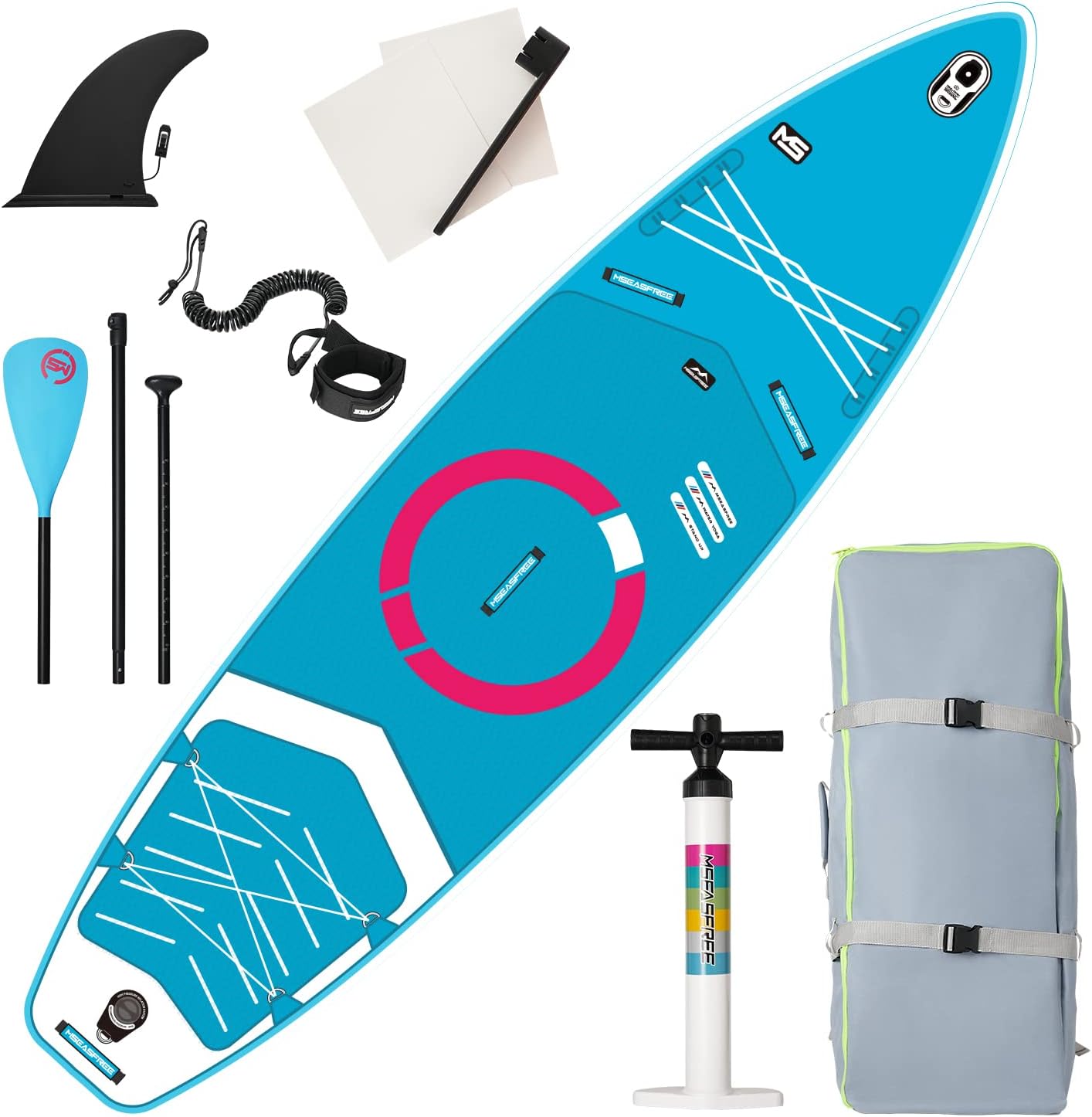 11ft Premium Inflatable Stand Up Paddle Board, yellow Yoga Board with Durable SUP Accessories&Carry Bag Waterproof Bag, Leash | Wide Stance, Surf Control, Non-Slip Deck, Leash, Paddle and Pump for Youth & Adult